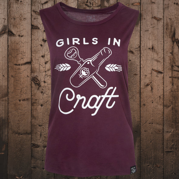Bottle x Opener Muscle Tank-Maroon