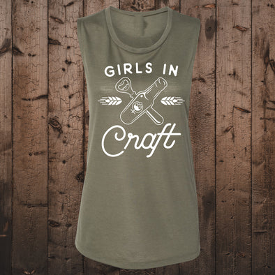 Bottle x Opener Muscle Tank-Military Green