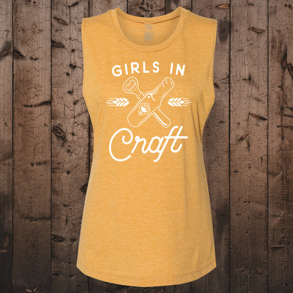 Bottle x Opener Muscle Tank-Mustard