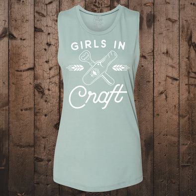 Bottle x Opener Muscle Tank-Stonewash Green
