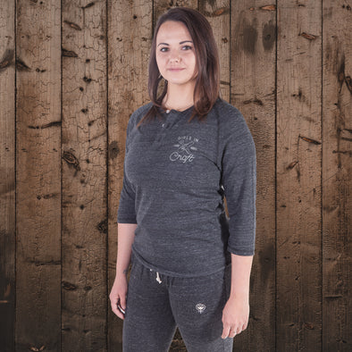 Bottle X Opener Raglan Henley-Eco Black