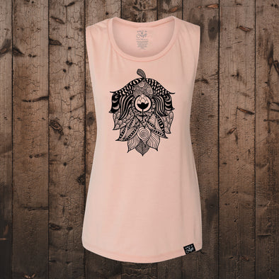 Liberty X Doodle Hi-Lo Muscle Tee-Peach