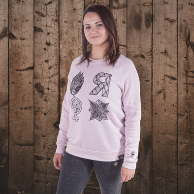 Hops R Female Flowers Crewneck-Rose Quartz