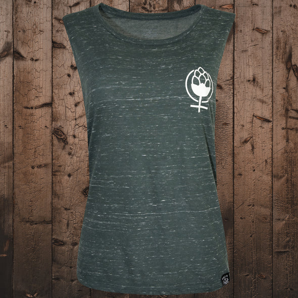 MEDIUM ONLY-Liberty Chest Logo Hi-lo Muscle Tank-Forrest Marble