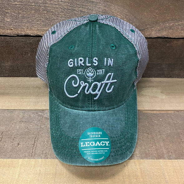 OG Logo Relaxed Twill Trucker Dark Green/Grey
