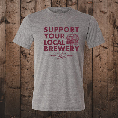 Support Local Short Sleeve Tee-Heather Grey