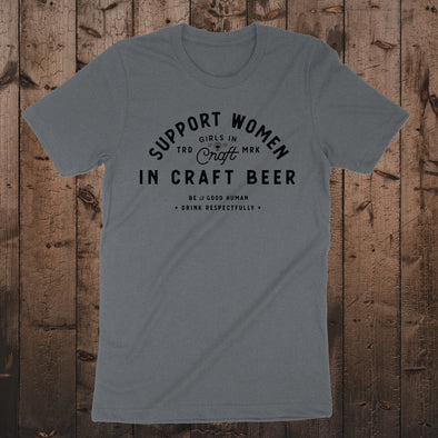 Support Women in Craft Beer Short Sleeve Tee-Deep Heather