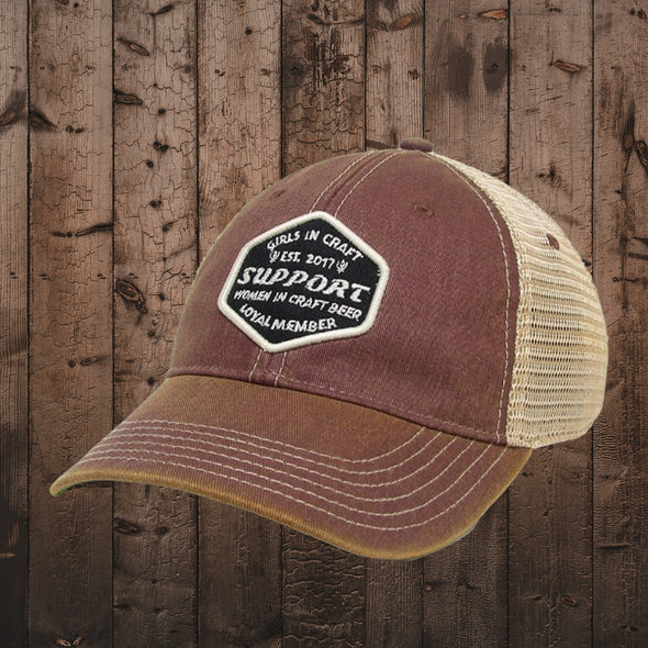 Support Member Ole'Trucker Hat-Burgundy