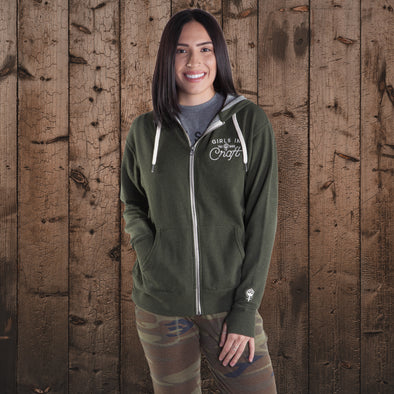 Liberty Trademark French Terry Zip Hood-Olive