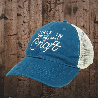 OG Logo Relaxed Twill Trucker Hat-Teal/Natural