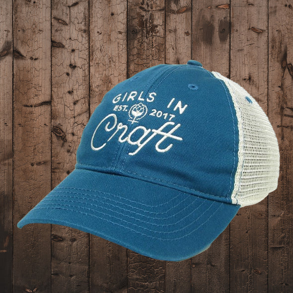 OG Logo Relaxed Twill Trucker Hat-Teal/Natural
